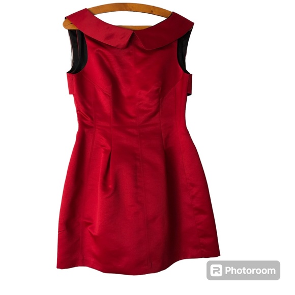 Zara Red Sleeveless Mini Dress Deep V Back - Picture 1 of 8
